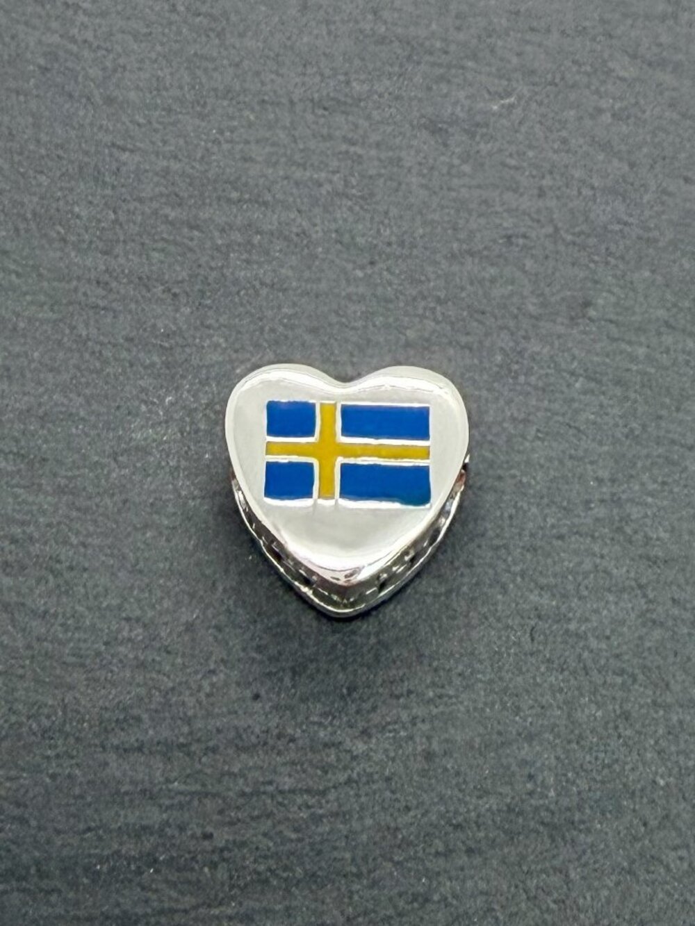 Pandora Sweden Flag I Love Sweden Exclusive Heart Charm Sterling Silver Jewelry